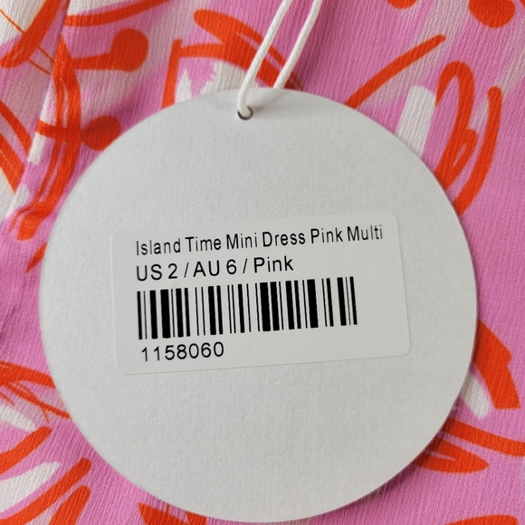 Princess Polly Island Times Mini Dress Size 2 Pink Floral Tie Shoulders New - Picture 7 of 13